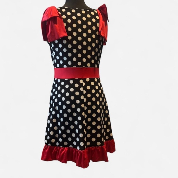 Polka Dot Dress with Red Accents - Picture 2 of 2